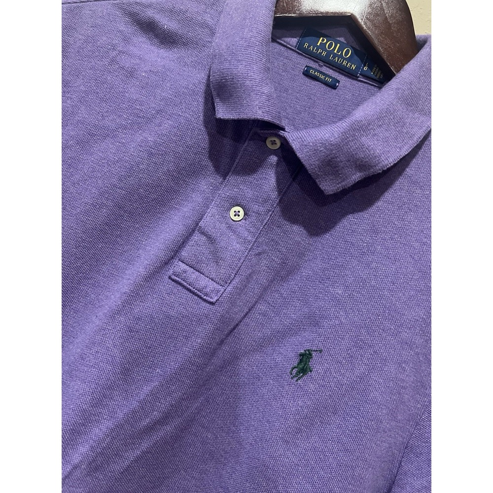 Polo Ralph Lauren Shirt Golf Polo Classic‎ Fit Mens Large Purple Green Pony
